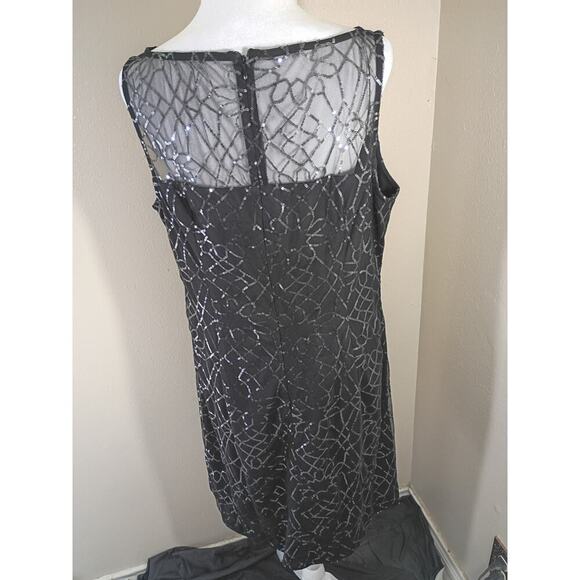American Living Cocktail Dress Black Sequined Knee Length Sz 16 Prom Formal... - Picture 5 of 10